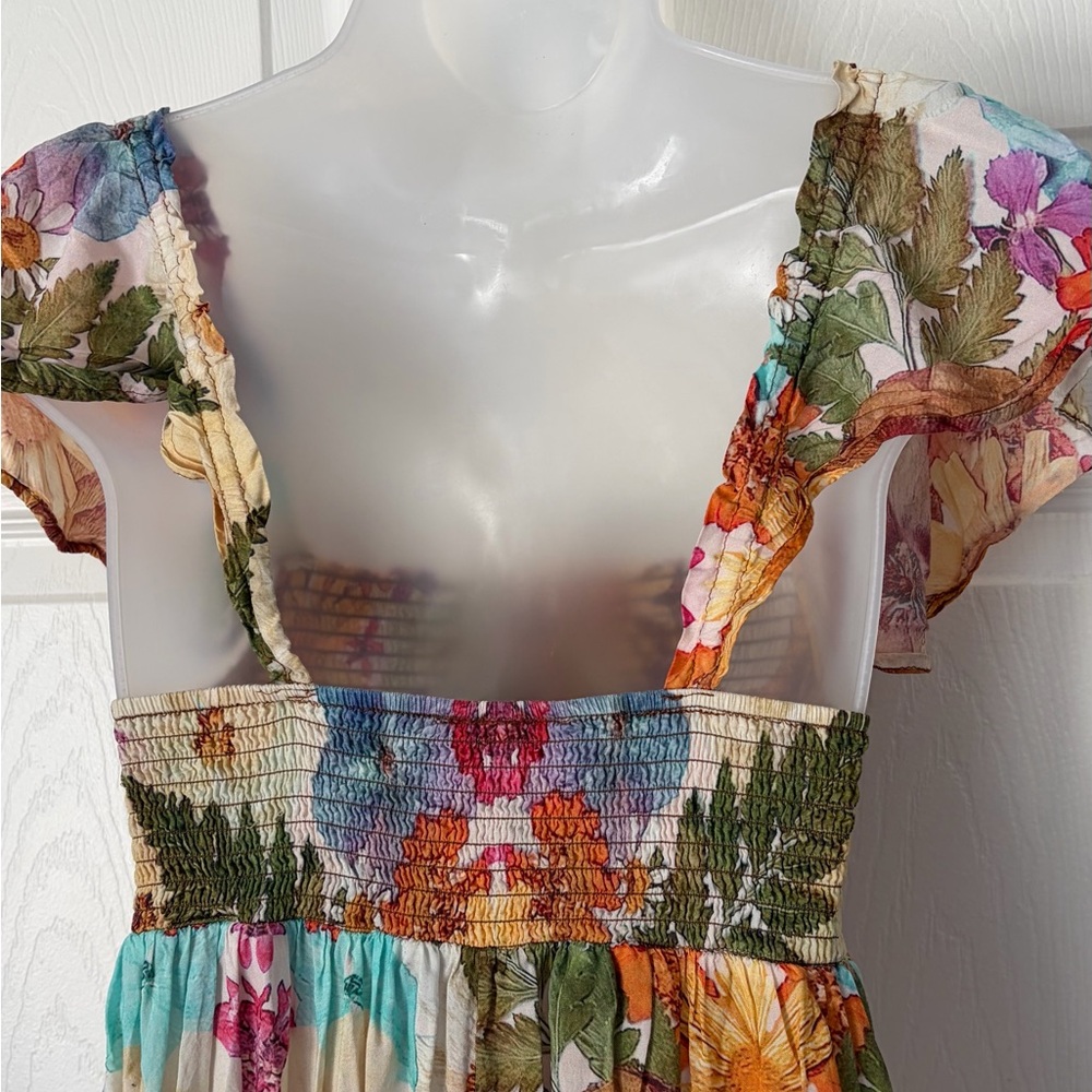 Anthropologie Moxy Collective Floral Maxi Dress Size XS Sheer - Picture 9 of 15